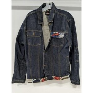 Vintage Youth 18 Husky Trucker Jacket Denim Patchwork Cotler Dark Wash